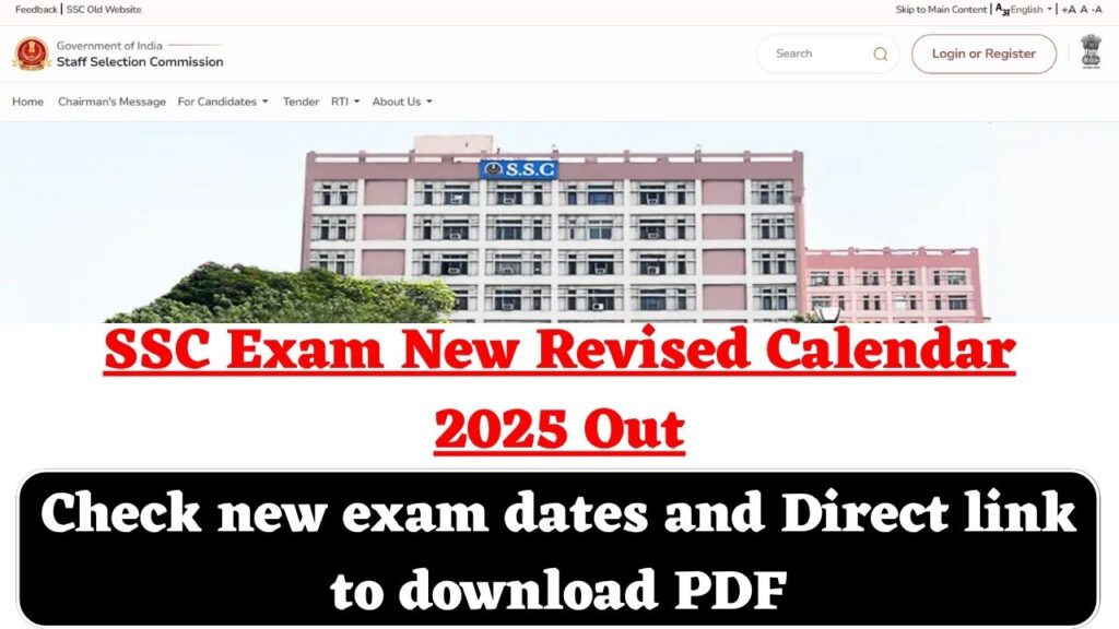 SSC Exam New Revised Calendar 2025