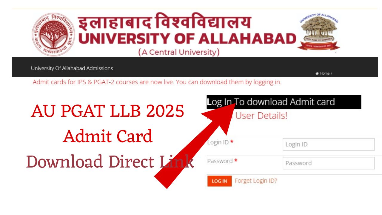 AU PGAT LLB 2025 Admit Card Download Direct Link-min