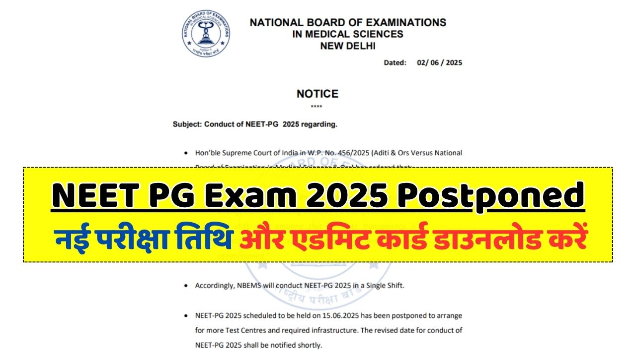 NEET PG Exam 2025 Postponed