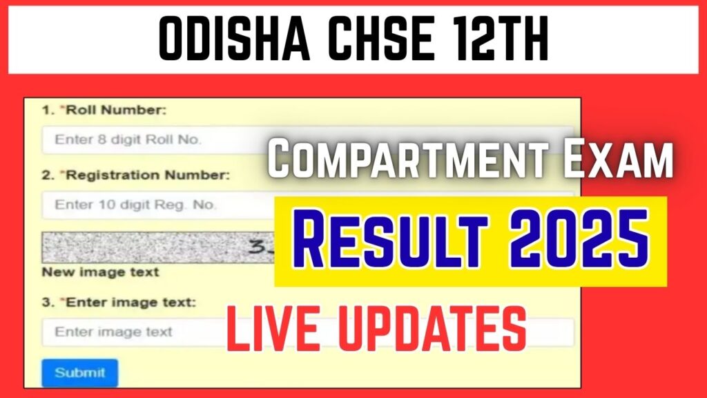 Odisha CHSE 12th Compartment Exam Result 2025