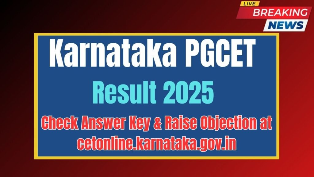 Karnataka PGCET Result 2025